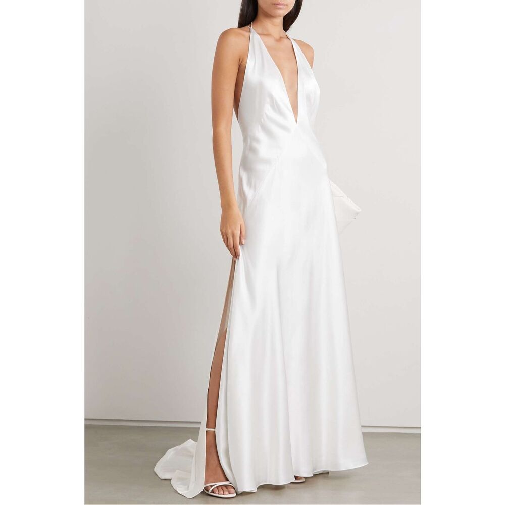 MICHAEL LO SORDO Alexandra silk-satin gown Size US10 $1,190 - Picture 2 of 14